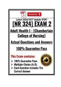 NR 324 Adult Health I Exam 2 &vert; Chamberlain College of Nursing &vert; Latest 2026&sol;2027 Update &lpar;PDF&rpar;