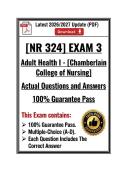 NR 324 Adult Health I Exam 3 &vert; Chamberlain College of Nursing &vert; Latest 2026&sol;2027 Update &lpar;PDF&rpar;