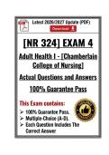 NR 324 Adult Health I Exam 4 &vert; Chamberlain College of Nursing &vert; Latest 2026&sol;2027 Update &lpar;PDF&rpar;