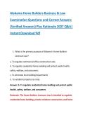 Alabama Home Builders Business & Law &NewLine;Examination Questions and Correct Answers &NewLine;&lpar;Verified Answers&rpar; Plus Rationale 2027 Q&A&vert; &NewLine;Instant Download Pdf
