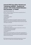 Colorado POST Peace Officer Standards and Training Exam 2026&sol;2027 &ndash; Questions and Answers with Detailed Rationales