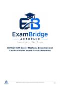 SRMECH AHA Senior Mechanic Evaluation and Certification for Health Care Examination