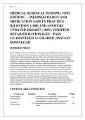 MEDICAL-SURGICAL NURSING 11TH &NewLine;EDITION &mdash; PHARMACOLOGY AND &NewLine;MEDICATION SAFETY PRACTICE &NewLine;&lbrack;QUESTION 1-100&rsqb; AND ANSWERS &NewLine;UPDATED 2026&sol;2027 &vert; 100&percnt; VERIFIED &vert; &NewLine;DETAILED RATIONALES &ndash; PASS &NewLine;GUARANTEED A&plus; GRADED &vert; INSTANT &NewLine;DOWNLOAD &NewLine;