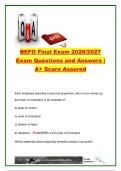 BEFO Final Exam 2026&sol;2027 &ndash; 180&plus; Questions & Answers &vert; Firefighter Safety&comma; NFPA 1001&sol;1500&comma; Fire Service&comma; Communications&comma; Building Construction & Fire Behavior