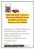 BMAL-590 Marketing Week 1 Section 1 2026&sol;2027 &ndash; 25&plus; Questions & Answers &vert; 5Cs&comma; STP&comma; 4Ps&comma; B2B&sol;B2C&comma; Product Life Cycle & Marketing Strategy &vert; Liberty University