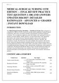 MEDICAL-SURGICAL NURSING 11TH EDITION &mdash; COMPREHENSIVE NCLEX-STYLE QUESTION BAN &NewLine;&lbrack;QUESTION 1-100&rsqb; AND ANSWERS UPDATED 2026&sol;2027 &NewLine;&vert; 100&percnt; VERIFIED &vert; DETAILED RATIONALES &ndash; PASS &NewLine;GUARANTEED A&plus; GRADED &vert; INSTANT DOWNLOAD &NewLine;