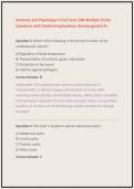 Anatomy and Physiology II Final Exam 200 Multiple Choice &NewLine;Questions with Detailed Explanations Already graded A&plus;