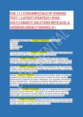 NUR 111 Fundamentals of Nursing Test 1 Study Guide 2026 &vert; Verified Q&A with Rationales