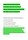 Alabama Fire Sprinkler Contractor &NewLine;Examination Questions and Correct &NewLine;Answers &lpar;Verified Answers&rpar; Plus Rationale &NewLine;2027 Q&A&vert; Instant Download Pdf