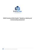 NOCN Functional Skills English &mdash; Speaking&comma; Listening and Communicating Assessment
