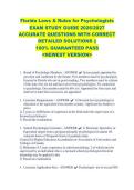 Florida Laws & Rules for Psychologists &NewLine;EXAM STUDY GUIDE 2026&sol;2027 &NewLine;ACCURATE QUESTIONS WITH CORRECT &NewLine;DETAILED SOLUTIONS &vert;&vert; &NewLine;100&percnt; GUARANTEED PASS &NewLine;<NEWEST VERSION> 