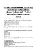 RAMP Certification Exam 2026&sol;2027 &vert; Newly Released &vert; Actual Exam &vert; Newest Updated Q&A &vert; Verified Answers &vert; Guaranteed Pass - A&plus; Graded&NewLine;&NewLine;