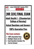 NR 324 Adult Health I Exam 1&comma;2&comma;3&comma;4&Final &vert; Chamberlain College of Nursing &vert; Latest 2026&sol;2027 Update &lpar;PDF&rpar;