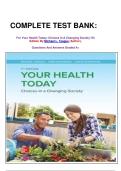 COMPLETE TEST BANK&colon;&NewLine;&NewLine;&NewLine;For Your Health Today&colon; Choices In A Changing Society 7th Edition By Michael L&period; Teague &lpar;Author&rpar;&comma;&NewLine;&NewLine;Questions And Answers Graded A&plus;&NewLine;