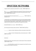 Spotter Network UPDATED ACTUAL Exam Questions and CORRECT Answers&NewLine;
