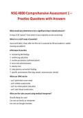 NSG 4800 Comprehensive Assessment 1 &ndash; Practice Questions with Answers