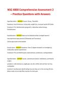 NSG 4800 Comprehensive Assessment 2 &ndash; Practice Questions with Answers