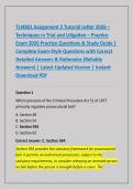 TLI4801 Assignment 2 Tutorial Letter 2026 &ndash; Techniques in Trial and Litigation Practice Exam 2026 &vert; Exam-Style Practice Questions&comma; Detailed Answers & Rationales &vert; Complete Study Guide &vert; PDF