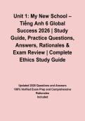 Unit 1&colon; My New School &ndash; Tiếng Anh 6 Global Success 2026 &vert; Study Guide&comma; Practice Questions&comma; Answers&comma; Rationales & Exam Review