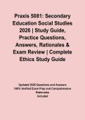 Praxis 5081&colon; Secondary Education Social Studies 2026 &vert; Study Guide&comma; Practice Questions&comma; Answers&comma; Rationales & Exam Review