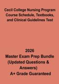 Cecil College Nursing Program Course Schedule&comma; Textbooks & Clinical Final Exam