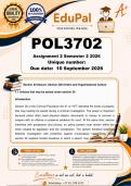 POL3702 Assignment 2 &lpar;COMPLETE ANSWERS&rpar; Semester 2 2026 - DUE 10 September 2026
