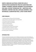 NORTH CAROLINA ELECTRICAL INSPECTOR LEVEL II&NewLine;CERTIFICATION EXAMINATION PRACTICE QUESTIONS AND&NewLine;CORRECT ANSWERS &lpar;VERIFIED ANSWERS&rpar; PLUS RATIONALES&NewLine;2026 Q&A &vert; INSTANT DOWNLOAD PDF &ndash; QUESTIONS AND&NewLine;ANSWERS &vert; VERIFIED AND WELL DETAILED ANSWERS &vert; PLUS&NewLine;RATIO
