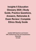 Insights 6 Education Glossary 2026 &vert; Study Guide&comma; Practice Questions&comma; Answers&comma; Rationales & Exam Review