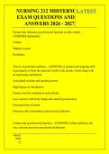 NURSING 212 MIDTERM &NewLine;EXAM QUESTIONS AND &NewLine;ANSWERS 2026 - 2027 