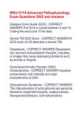 WGU D115 Advanced Pathophysiology&NewLine;Exam Questions 2025 and answers&NewLine;Glasgow Coma Scale &lpar;GCS&rpar; - CORRECT&NewLine;ANSWER-The GCS is scored between 3 and 15&comma;&NewLine;3 being the worst and 15 the best&period;&NewLine;Severe TBI GCS Score - CORRECT ANSWER-A&NewLine;GCS score of 3-8 describes a s