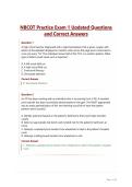 NBCOT Practice Exam 1 Updated Questions&NewLine;and Correct Answers