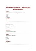 AMT RMA Practice Exam 1 Questions and&NewLine;Verified Answers