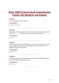 GCSS- ARMY Property Book Comprehensive&NewLine;Practice Test Questions and Answers