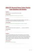 AFAA PTF-Personal Fitness Trainer Practice Exam Questions and Answers