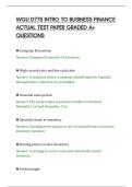 WGU D775 INTRO TO BUSINESS FINANCE&NewLine;ACTUAL TEST PAPER GRADED A&plus;&NewLine;QUESTIONS
