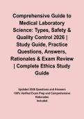 Comprehensive Guide to Medical Laboratory Science&colon; Types&comma; Safety & Quality Control 2026 &vert; Study Guide&comma; Practice Questions&comma; Answers&comma; Rationales & Exam Review
