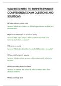 WGU D775 INTRO TO BUSINESS FINANCE&NewLine;COMPREHENSIVE EXAM QUESTIONS AND&NewLine;SOLUTIONS