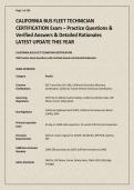 CALIFORNIA BUS FLEET TECHNICIAN CERTIFICATION Exam &ndash; Practice Questions & Verified