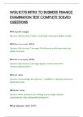 WGU D775 INTRO TO BUSINESS FINANCE&NewLine;EXAMINATION TEST COMPLETE SOLVED&NewLine;QUESTIONS