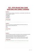 OCP - PHTA ONLINE FINAL EXAM&NewLine;QUESTIONS AND CORRECT ANSWERS