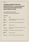 CALIFORNIA NONPROFIT EXECUTIVE CERTIFICATION Exam &ndash; Practice Questions & Verified