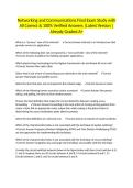 Networking and Communications Final Exam Study with All Correct & 100&percnt; Verified Answers &vert;Latest Version &vert;Already Graded A&plus;