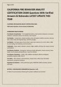 CALIFORNIA FIRE BEHAVIOR ANALYST CERTIFICATION EXAM Questions With Verified