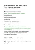 NR507 NP MIDTERM TEST PAPER SOLVED&NewLine;QUESTIONS AND ANSWERS