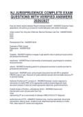 NJ JURISPRUDENCE COMPLETE EXAM&NewLine;QUESTIONS WITH VERIFIED ANSWERS&NewLine;2026&sol;2027