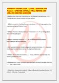 Infectious Disease Exam 1 &lbrack;2026&rsqb; &vert; Question and&NewLine;Answer &vert; UPDATED ACTUAL &vert; FINAL REVIEW AND&NewLine;UPDATED VERIFIED ANSWERS