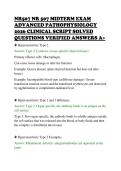 NR507 NR 507 MIDTERM EXAM&NewLine;ADVANCED PATHOPHYSIOLOGY&NewLine;2026 CLINICAL SCRIPT SOLVED&NewLine;QUESTIONS VERIFIED ANSWERS A&plus;