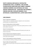 SOUTH CAROLINA MECHANICAL CONTRACTOR&NewLine;EXAMINATION &lpar;HVAC &sol; PLUMBING &sol; FIRE SYSTEMS&NewLine;CLASSIFICATION&rpar; QUESTIONS AND CORRECT ANSWERS&NewLine;&lpar;VERIFIED ANSWERS&rpar; PLUS RATIONALE 2027 Q&A&vert;&NewLine;INSTANT DOWNLOAD PDF &ndash; QUESTIONS AND ANSWERS &vert;&NewLine;VERIFIED AND WELL DETAILED ANSWE
