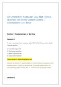 ATI CAPSTONE PRE-ASSESSMENT EXAM 2026 &vert; ACTUAL QUESTIONS AND VERIFIED CORRECT ANSWERS &vert; COMPREHENSIVE LEVEL 3 PREP