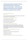WESTERN GOVERNORS UNIVERSITY &lpar;WGU&rpar; &ndash; &NewLine;C180 INTRODUCTION TO PSYCHOLOGY &NewLine;OBJECTIVE ASSESSMENT &ndash; QUESTIONS AND &NewLine;ANSWERS TOGETHER WITH WELL DETAILED &NewLine;RATIONALS&vert; 2026&sol;2027 LATEST UPDATE